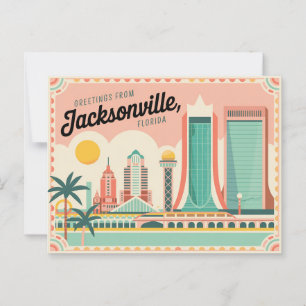 Vintage Jacksonville-Postkarte Grüße aus Postkarte