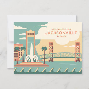 Vintage Jacksonville-Postkarte Grüße aus Postkarte