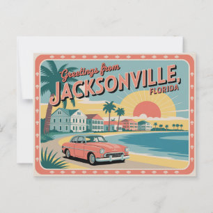 Vintage Jacksonville-Postkarte Grüße aus Postkarte