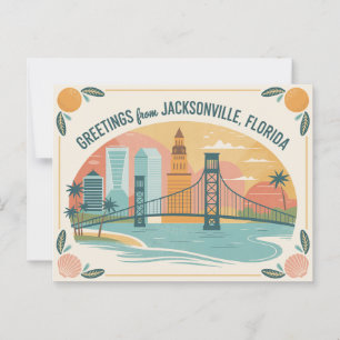 Vintage Jacksonville-Postkarte Grüße aus Postkarte