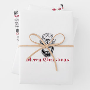 Vintage Jacob Marley Dickens A Christmas Carol Geschenkpapier Set