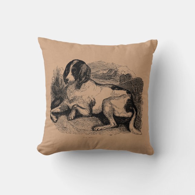 Vintage Jagd-Jagdhund-Hunde1800s Jagdhund-Hunde Kissen (Vorderseite)