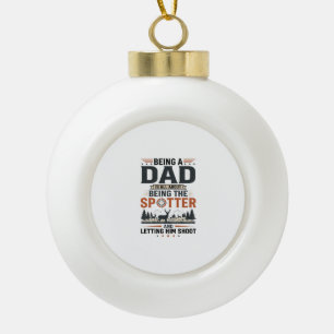 Vintage-Jagd-Shirt-Design für Väter als Spotter Keramik Kugel-Ornament
