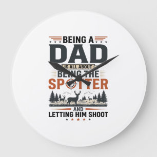 Vintage-Jagd-Shirt-Design für Väter Große Wanduhr