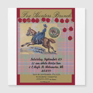 Vintage Jagdfrau auf Pferdegaloppieren Magneteinladung