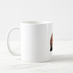 Vintage-Jagdhund-Sonnenuntergang-Wald-Vektordesign Kaffeetasse