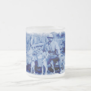 Vintage Jäger mit seinen Hunden Frostglas-Tasse Mattglastasse