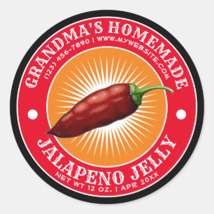 Vintage Jalapeno-Jelly-Label-Vorlage Runder Aufkleber