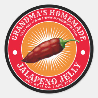 Vintage Jalapeno-Jelly-Label-Vorlage Runder Aufkleber