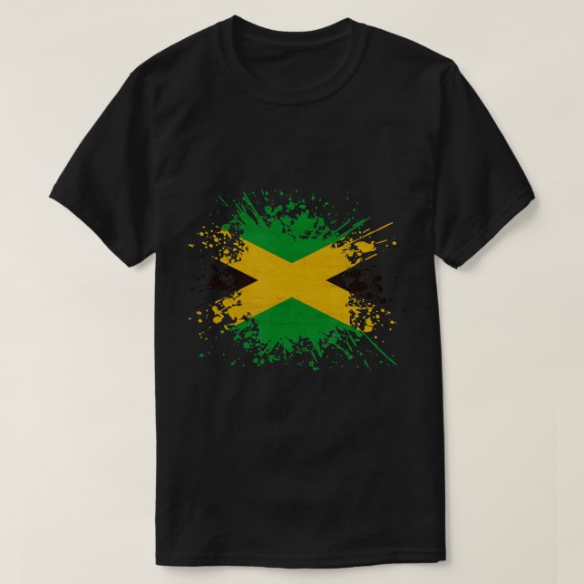 Vintage jamaica Classic jamaikanische Flagge Stilv T-Shirt (Design vorne)