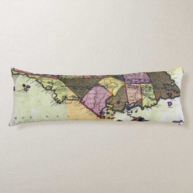 Vintage Jamaika 1680 Karte Seitenschläferkissen (Vorderseite)