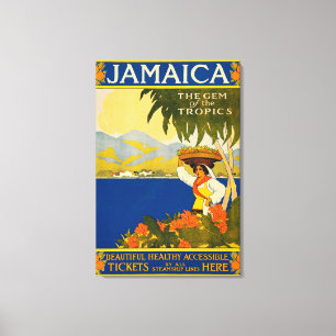 Vintage Jamaika, Das Juwel der Tropen Leinwanddruck