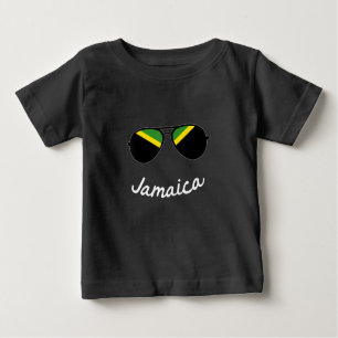 Vintage Jamaika-Flagge Jamaikanische Sonnenbrille Baby T-shirt