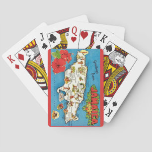 Vintage Jamaika-Insel-Postkarte Spielkarten