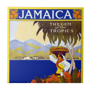 Vintage Jamaika Juwel der Tropen Reise Fliese