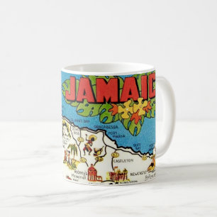 Vintage Jamaika-Karten-Tasse Kaffeetasse