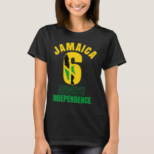 Vintage jamaikanische Flagge 6 August Unabhängigke T-Shirt