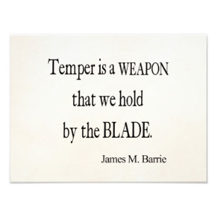 Vintage James Barrie Temper Waffe Klinge Zitat Fotodruck
