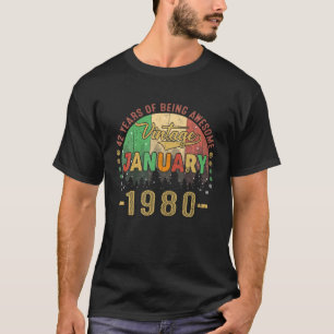 Vintage Januar 1980 42. Geburtstag 42 Jahre Bei T-Shirt