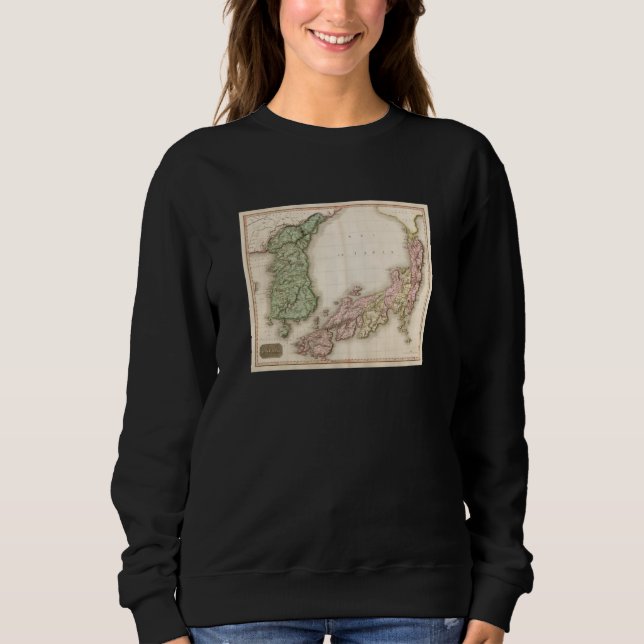 Vintage Japan & Korea Map 1809 Sweatshirt (Vorderseite)