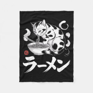 Vintage-Japan-Kunst-Ramen-Katze Retro-Japanisches- Fleecedecke