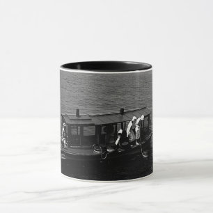 Vintage Japan Mie Mikimoto Insel-Perlentaucherboot Tasse