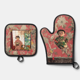 Vintage Japan Ningyo Pot Holder Set