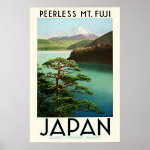 Vintage-Japan-Reiseposter-Mount-Fuji-Wandkunst Poster