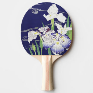 Vintage Japane Iris Kunst Druck Kogyo Tsukioka Tischtennis Schläger