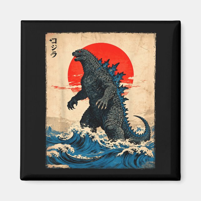 Vintage Japanese Art Kaiju Monster  Magnet (Vorne)