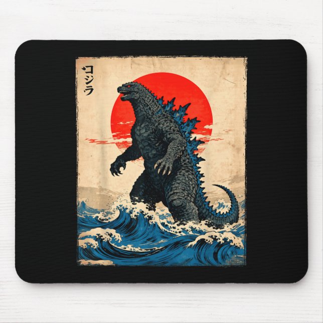 Vintage Japanese Art Kaiju Monster  Mousepad (Vorne)