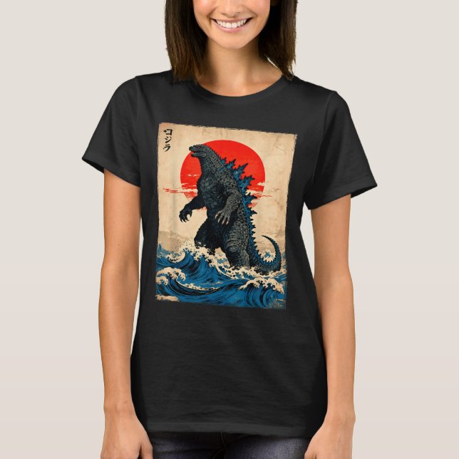 Vintage Japanese Art Kaiju Monster  T-Shirt (Vorderseite)