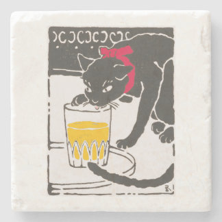 Vintage Japanese Beer Cat Art Goyo Retro  Steinuntersetzer