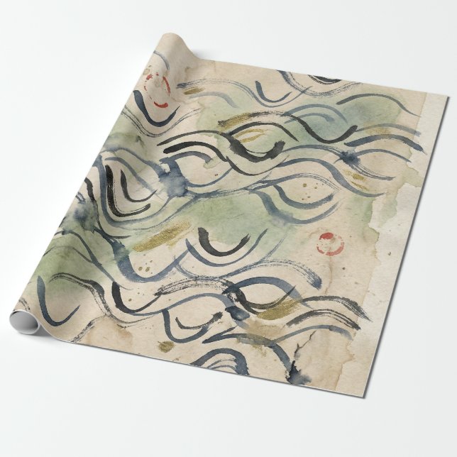 Vintage Japanese Calligraphy Art (6) Geschenkpapier (Ungerollt)