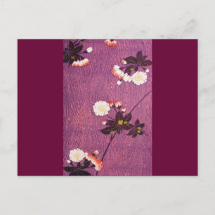 Vintage Japanese Kimono Textiles, Cherry Blossoms Postkarte