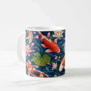 Vintage-Japanese-Koi-Fisch-Muster-Malerei Kaffeetasse