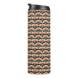 Vintage japanische Art Deco Fan Thermal Tumbler Thermosbecher