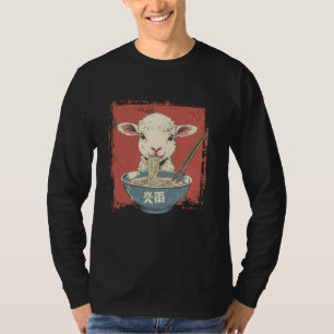 Vintage japanische Art Noodle Lover Niedlich Lamb  T-Shirt