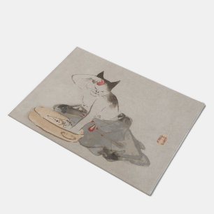 Vintage japanische badenkatzen-Kunst Fußmatte
