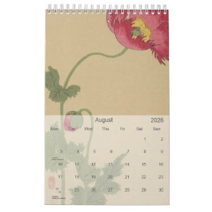 Vintage japanische Bildpostkarten 2026 Kalender