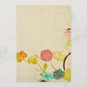 Vintage japanische Blumen Einladung