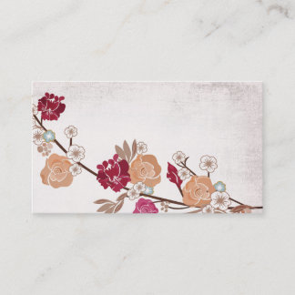 Vintage japanische Blumen Geschäfts-Karte Visitenkarte