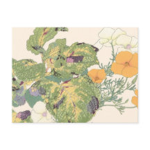 Vintage japanische Blumen schöne orangefarbene Blu