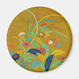 Vintage Japanische Blumen Wildblume G.A. Audsley Magnet