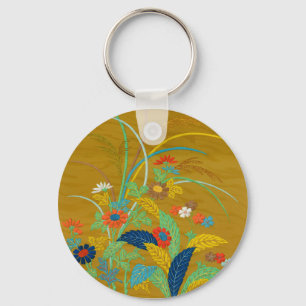 Vintage Japanische Blumen Wildblume G.A. Audsley Schlüsselanhänger