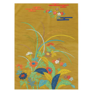 Vintage Japanische Blumen Wildblume G.A. Audsley Tischdecke