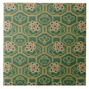 Vintage Japanische Blumenmuster Fliese