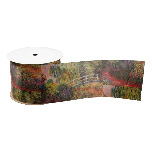Vintage Japanische Brücke Claude Monet Satinband (Spule)