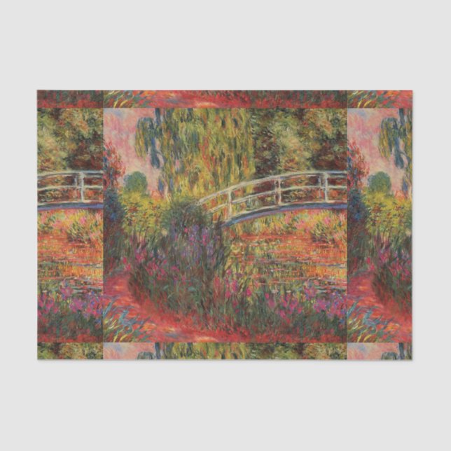 Vintage Japanische Brücke Claude Monet Seidenpapier (Vorderseite)