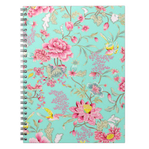 Vintage-japanische Chinoiserie-Blumenmuster in Min Notizblock